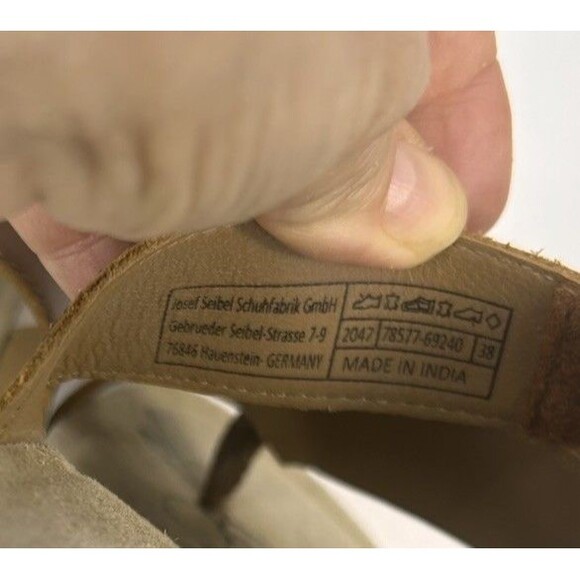 Joseph Siebel Tonga 77 Leather Toe Ring Thong Camel Brown Size 7-7.5 - Picture 7 of 10